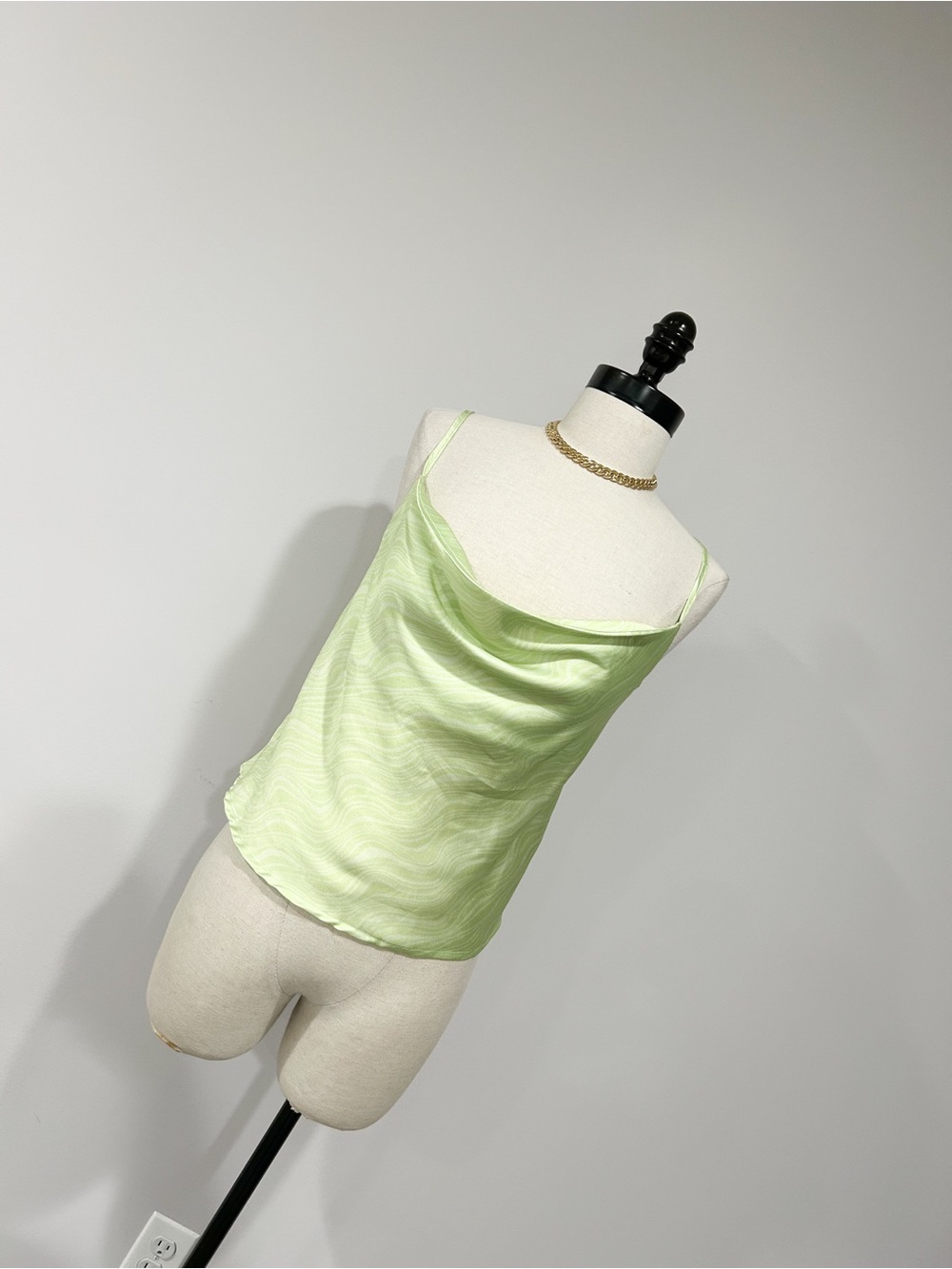 Nasty Gal Light Green Satin Cowl Neck Camisole